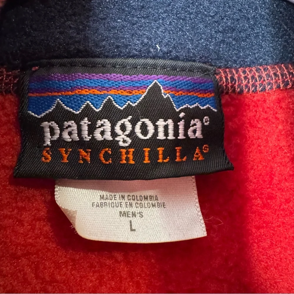 Vintage Patagonia Synchilla Red Full Zip Vest Style 25182 Men's Size L